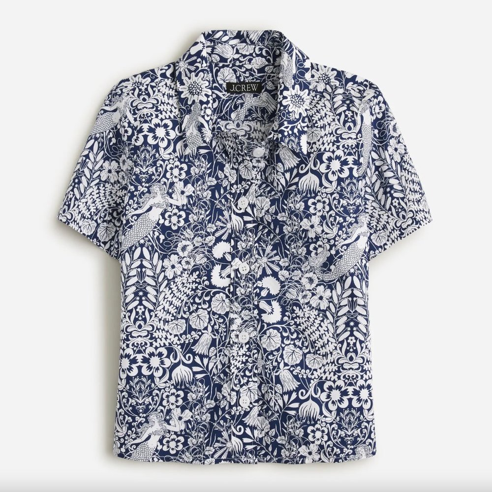 🧜♀️ NWT J.Crew Gamine cotton poplin shirt in mermaid floral